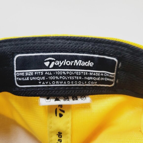 TaylorMade Hat Adult Yellow PGA Tour Preferred SLDR Strapback Casual Distressed - Picture 9 of 11